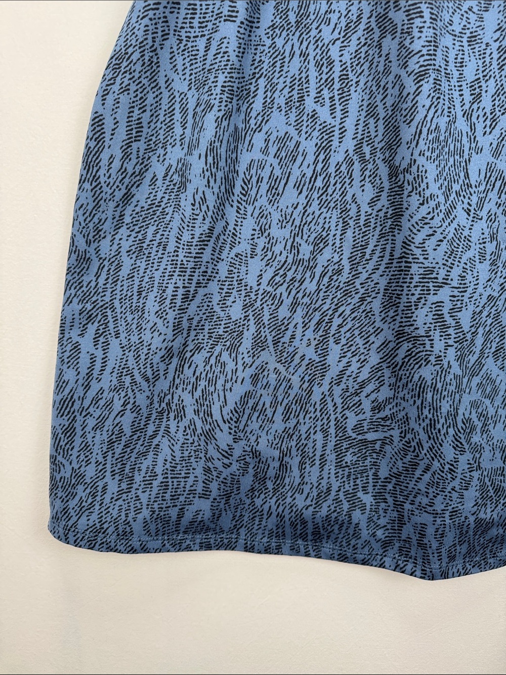 Eddie Bauer Women’s Blue Abstract Print Halter Tank Top Dress Built-In Bra Sz L - Picture 3 of 8